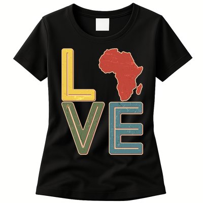 Vintage Love Africa Black History Month Womens T-Shirt