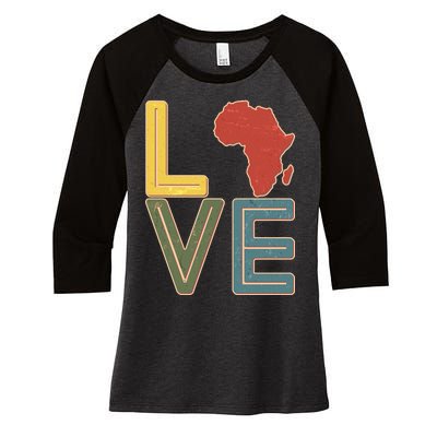 Vintage Love Africa Black History Month Women's Tri-Blend 3/4-Sleeve Raglan Shirt