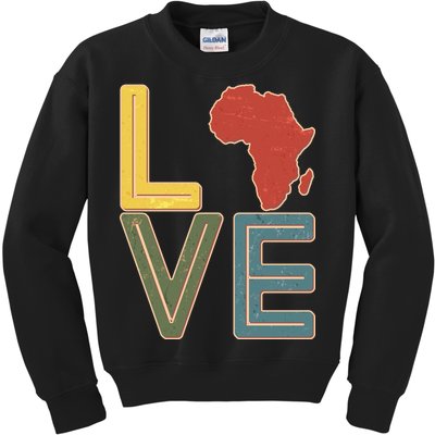 Vintage Love Africa Black History Month Kids Sweatshirt