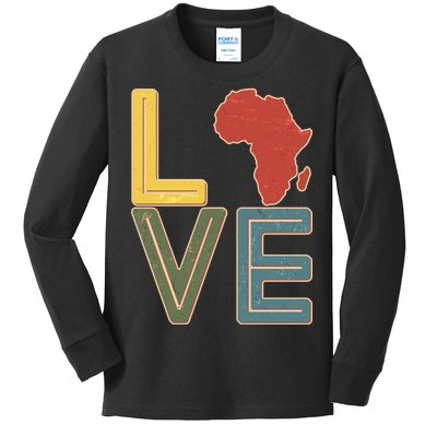 Vintage Love Africa Black History Month Kids Long Sleeve Shirt