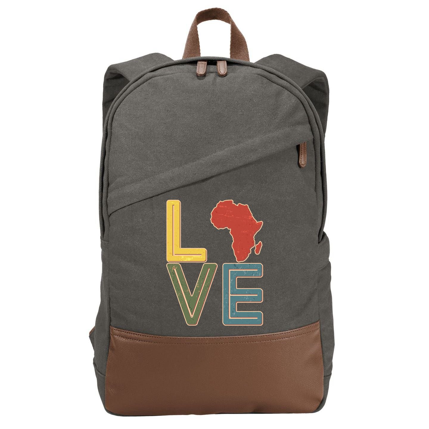 Vintage Love Africa Black History Month Cotton Canvas Backpack