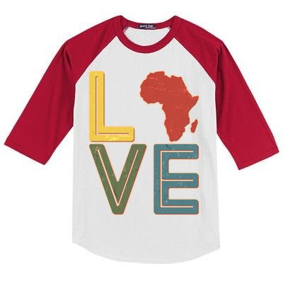 Vintage Love Africa Black History Month Kids Colorblock Raglan Jersey