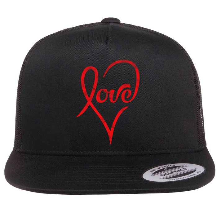 Vintage Love Heart Symbol Flatbill Hat