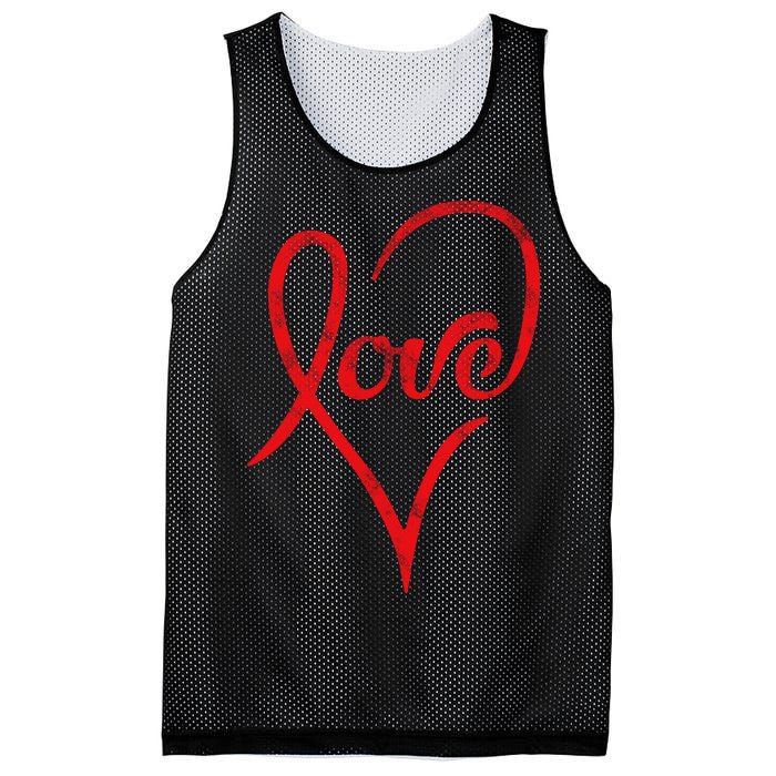 Vintage Love Heart Symbol Mesh Reversible Basketball Jersey Tank