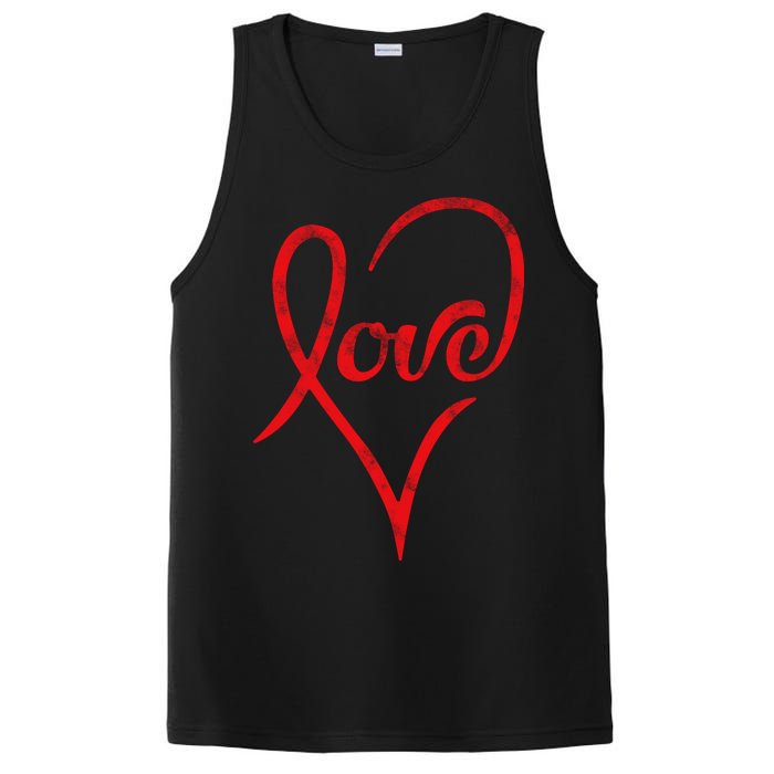 Vintage Love Heart Symbol PosiCharge Competitor Tank