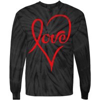 Vintage Love Heart Symbol Tie-Dye Long Sleeve Shirt