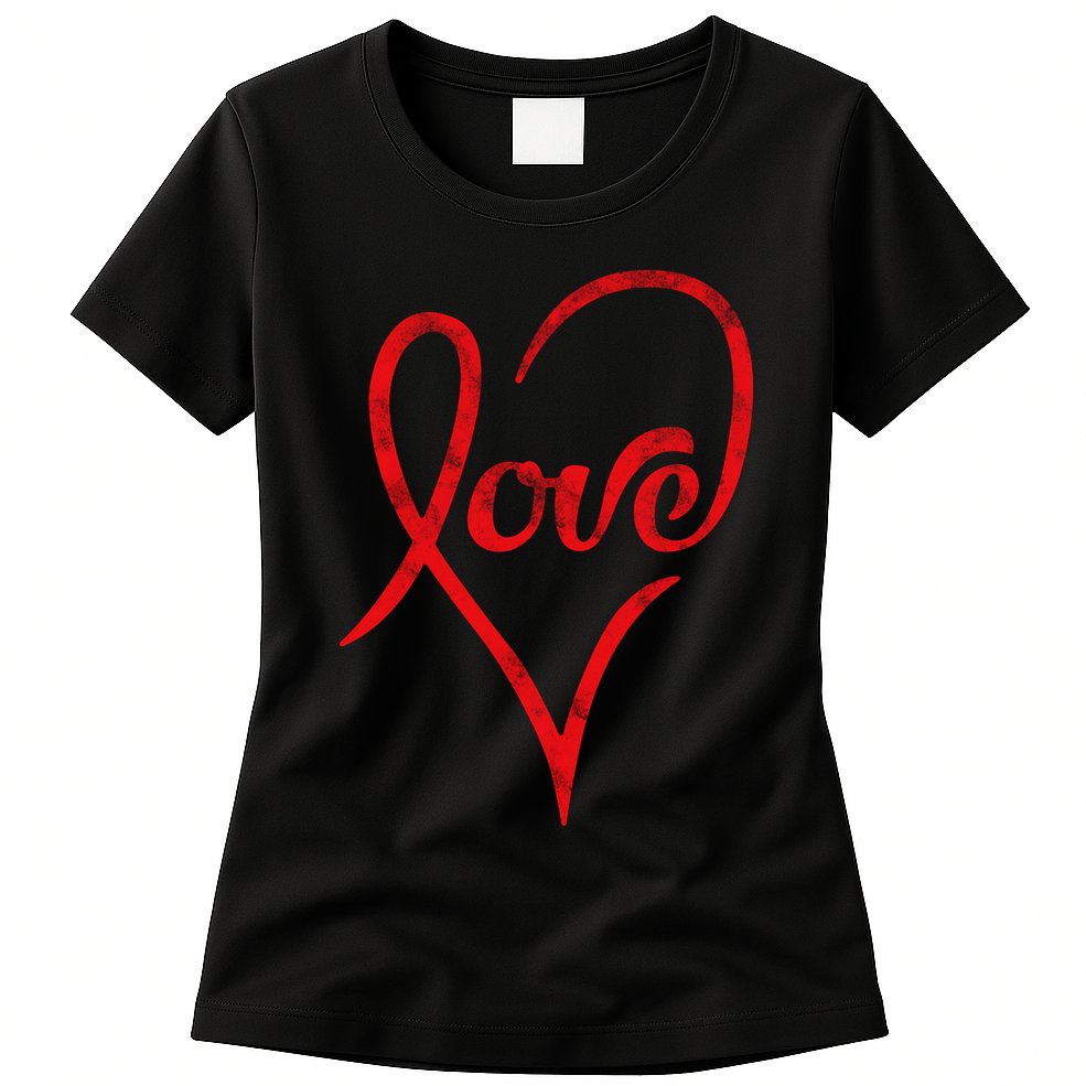 Vintage Love Heart Symbol Womens T-Shirt