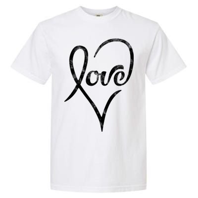 Vintage Love Heart Symbol Garment-Dyed Heavyweight T-Shirt