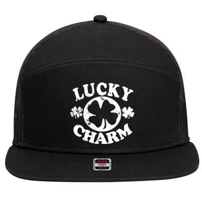 Vintage Lucky Charm Irish Clover 7 Panel Mesh Trucker Snapback Hat