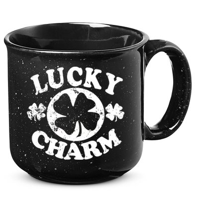 Vintage Lucky Charm Irish Clover 15oz Campfire Ceramic Mug