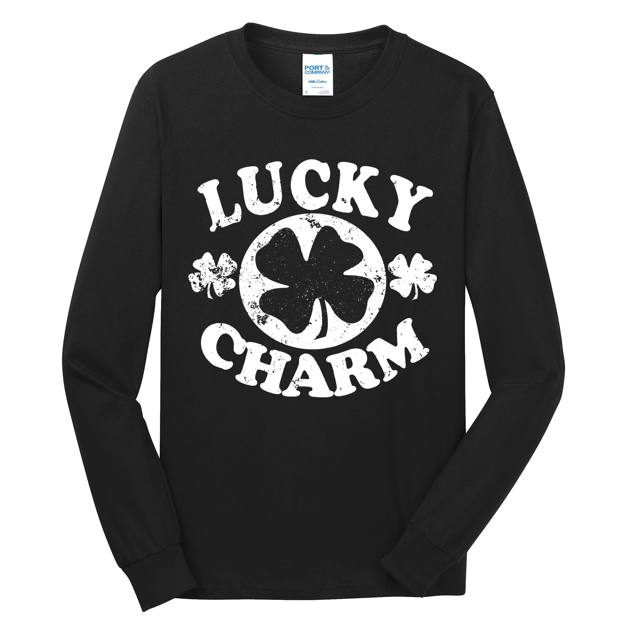 Vintage Lucky Charm Irish Clover Tall Long Sleeve T-Shirt
