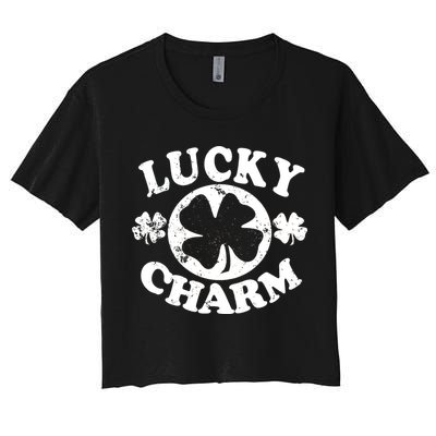 Vintage Lucky Charm Irish Clover Crop Top