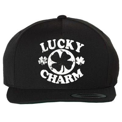 Vintage Lucky Charm Irish Clover Wool Snapback Cap