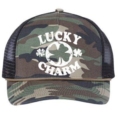 Vintage Lucky Charm Irish Clover Retro Rope Trucker Hat Cap