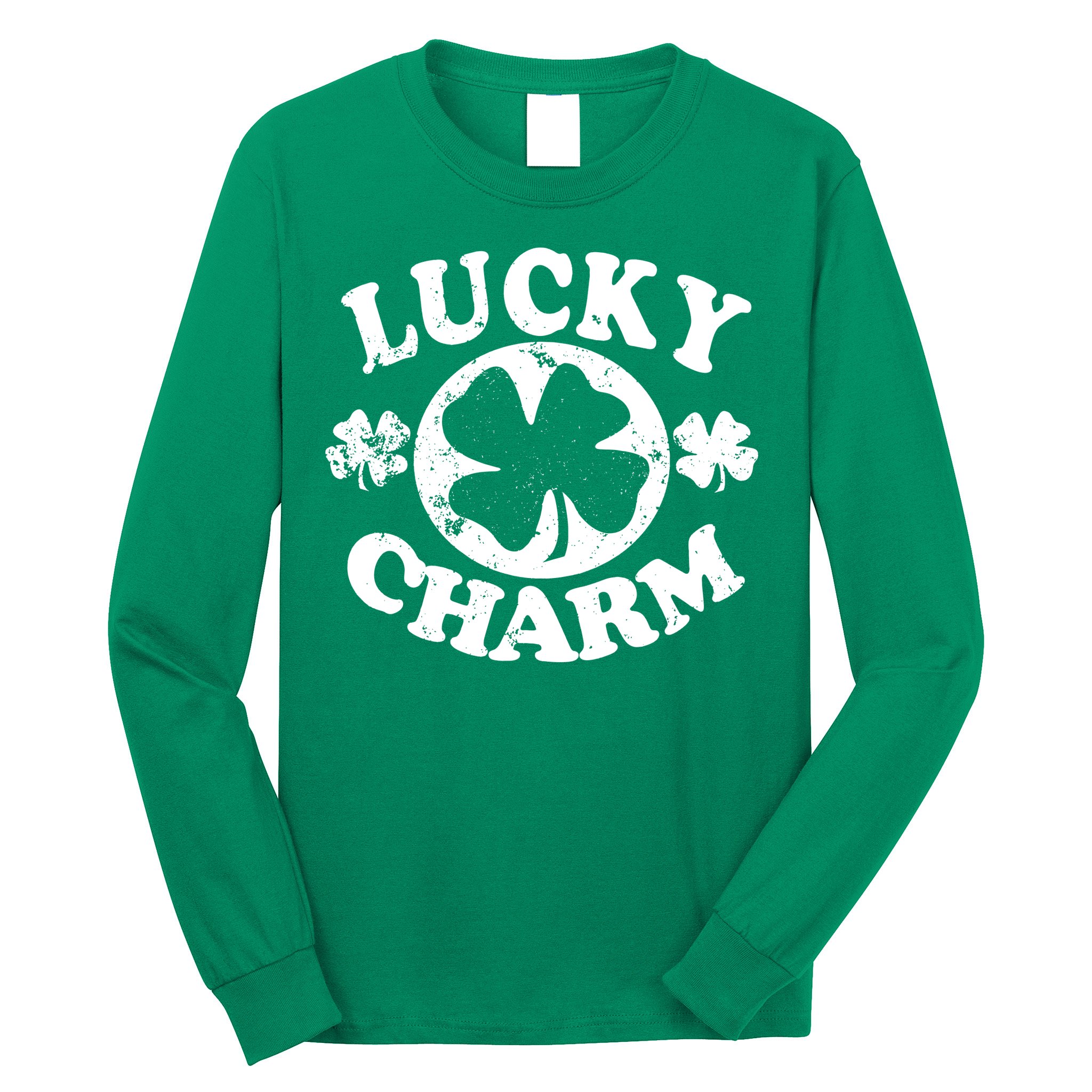 Vintage Lucky Charm Irish Clover Long Sleeve Shirt