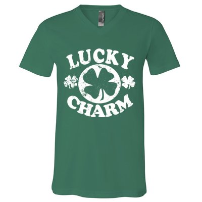 Vintage Lucky Charm Irish Clover V-Neck T-Shirt