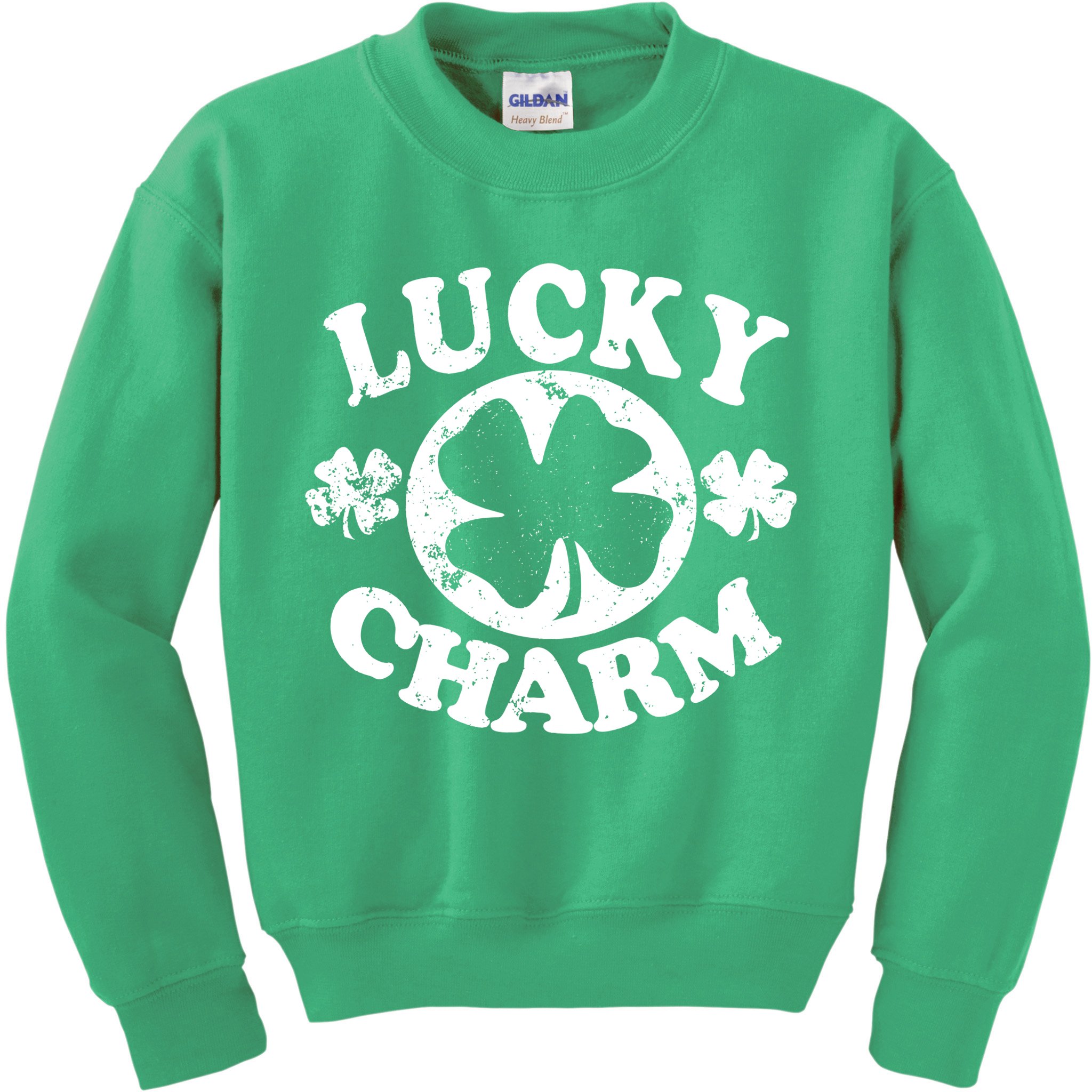 Vintage Lucky Charm Irish Clover Kids Sweatshirt