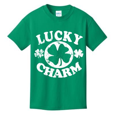 Vintage Lucky Charm Irish Clover Kids T-Shirt