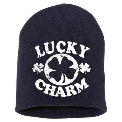 Vintage Lucky Charm Irish Clover Short Acrylic Beanie