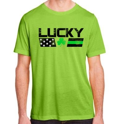 Vintage Lucky Shamrock Racing Flag Adult ChromaSoft Performance T-Shirt