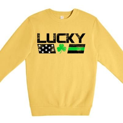 Vintage Lucky Shamrock Racing Flag Premium Crewneck Sweatshirt