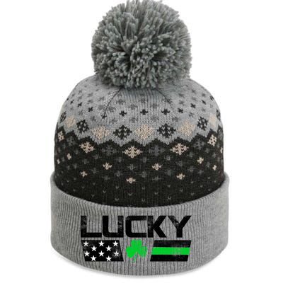 Vintage Lucky Shamrock Racing Flag The Baniff Cuffed Pom Beanie