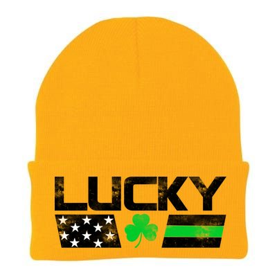 Vintage Lucky Shamrock Racing Flag Knit Cap Winter Beanie