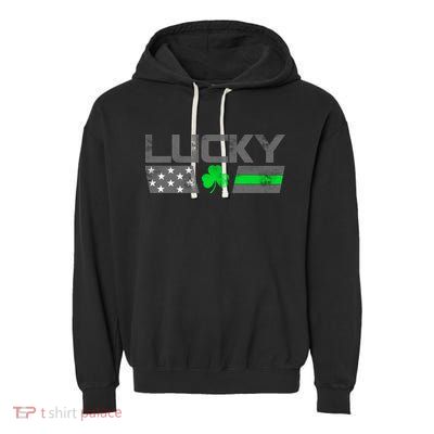 Vintage Lucky Shamrock Racing Flag Garment-Dyed Fleece Hoodie