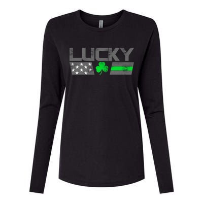 Vintage Lucky Shamrock Racing Flag Womens Cotton Relaxed Long Sleeve T-Shirt