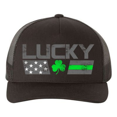 Vintage Lucky Shamrock Racing Flag Yupoong Adult 5-Panel Trucker Hat