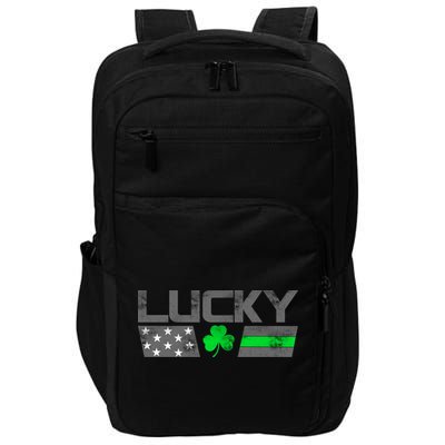 Vintage Lucky Shamrock Racing Flag Impact Tech Backpack