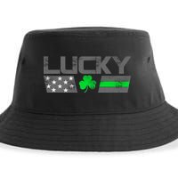 Vintage Lucky Shamrock Racing Flag Sustainable Bucket Hat