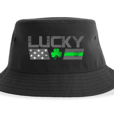 Vintage Lucky Shamrock Racing Flag Sustainable Bucket Hat