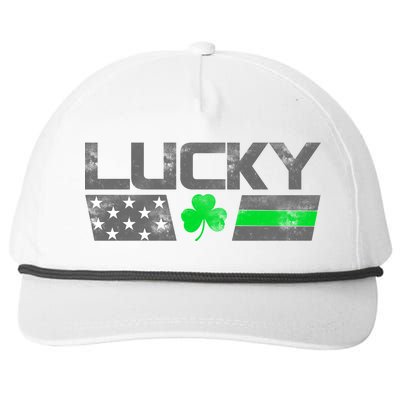 Vintage Lucky Shamrock Racing Flag Snapback Five-Panel Rope Hat