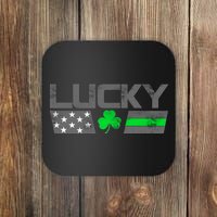 Vintage Lucky Shamrock Racing Flag Coaster