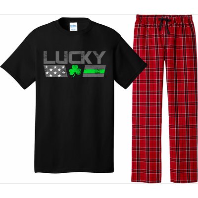 Vintage Lucky Shamrock Racing Flag Pajama Set