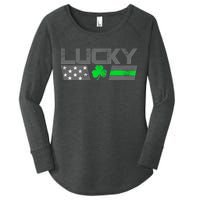 Vintage Lucky Shamrock Racing Flag Women's Perfect Tri Tunic Long Sleeve Shirt