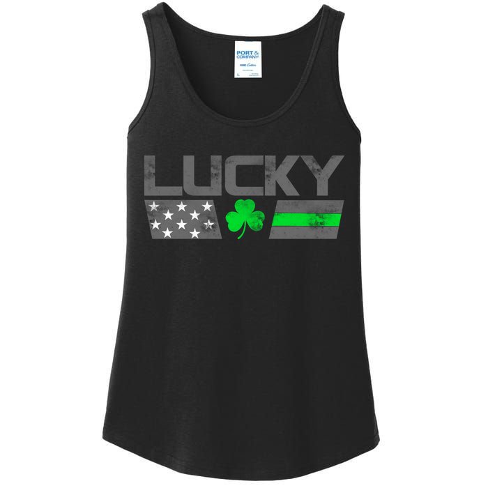 Vintage Lucky Shamrock Racing Flag Ladies Essential Tank