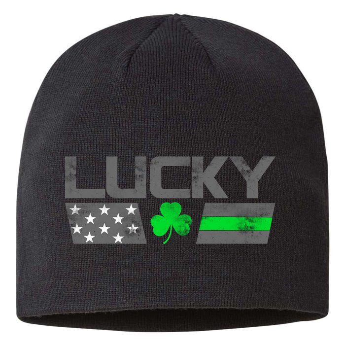 Vintage Lucky Shamrock Racing Flag Sustainable Beanie