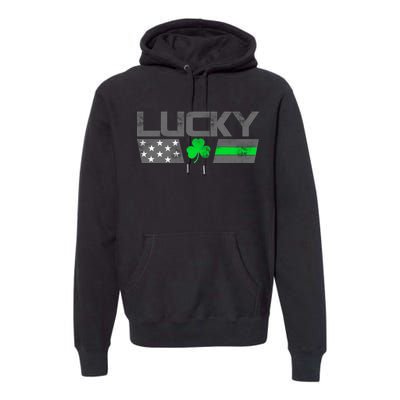 Vintage Lucky Shamrock Racing Flag Premium Hoodie