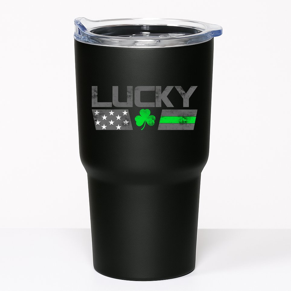 Vintage Lucky Shamrock Racing Flag Tumbler