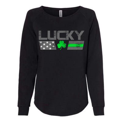 Vintage Lucky Shamrock Racing Flag Womens California Wash Sweatshirt