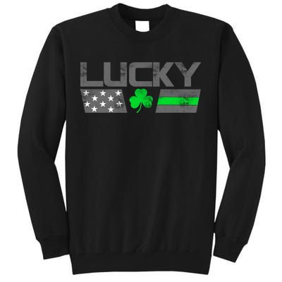 Vintage Lucky Shamrock Racing Flag Tall Sweatshirt