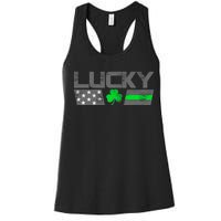 Vintage Lucky Shamrock Racing Flag Women's Racerback Tank