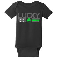 Vintage Lucky Shamrock Racing Flag Baby Bodysuit