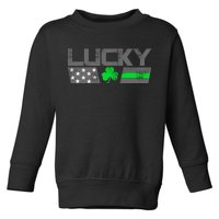 Vintage Lucky Shamrock Racing Flag Toddler Sweatshirt