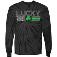 Vintage Lucky Shamrock Racing Flag Tie-Dye Long Sleeve Shirt