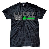 Vintage Lucky Shamrock Racing Flag Tie-Dye T-Shirt