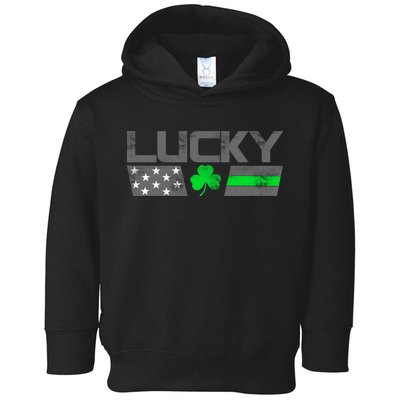 Vintage Lucky Shamrock Racing Flag Toddler Hoodie