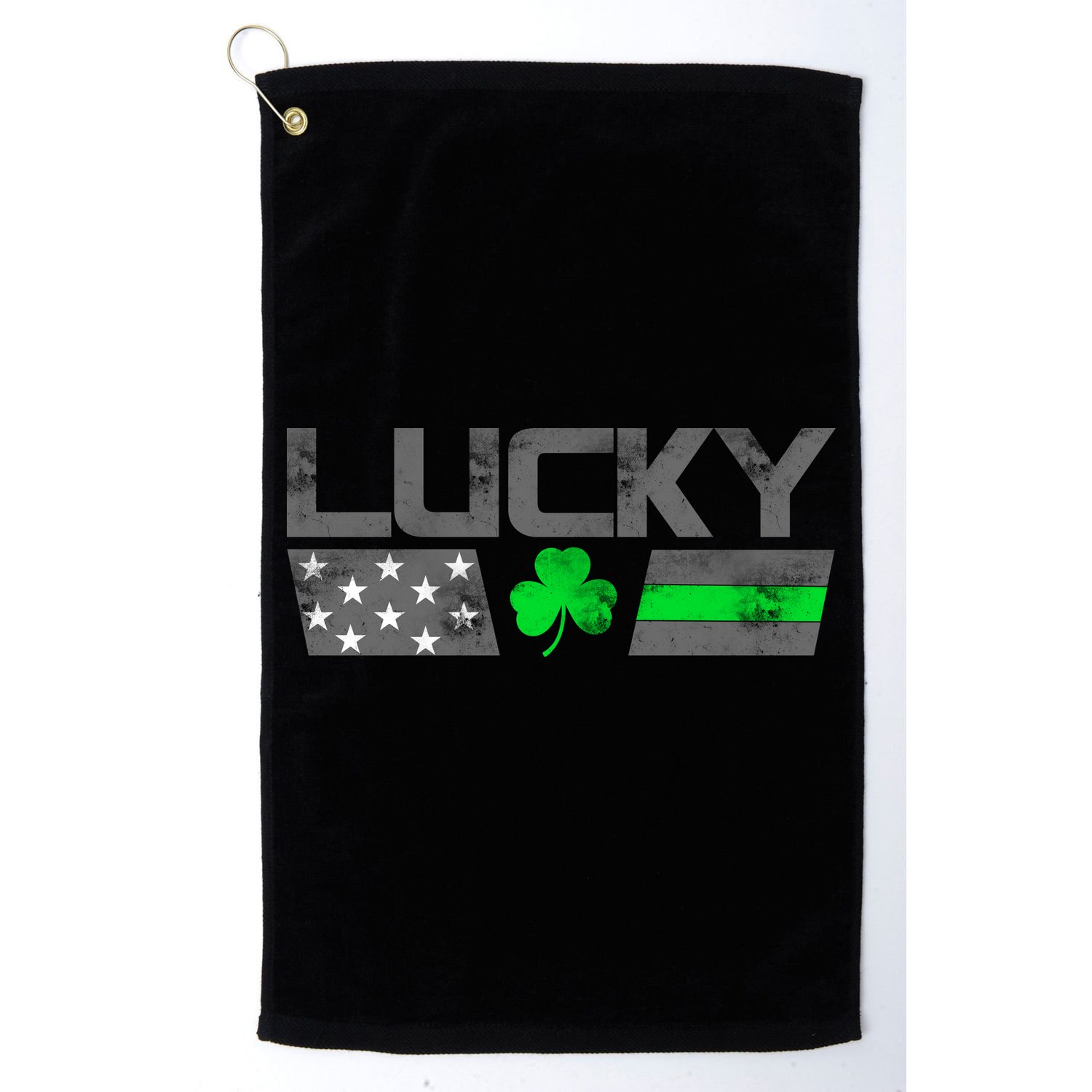 Vintage Lucky Shamrock Racing Flag Golf Towel